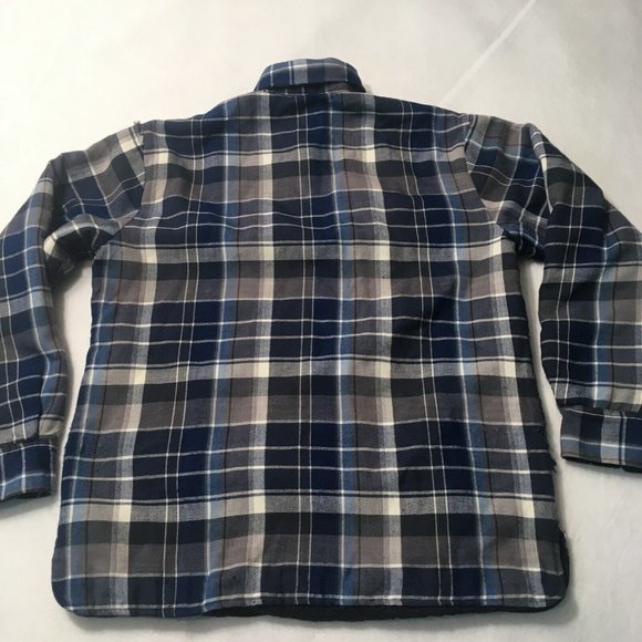 lumberjack Mens Plaid Flannel Button quilted virgin lining Shirt 1960's medium - Picture 8 of 10